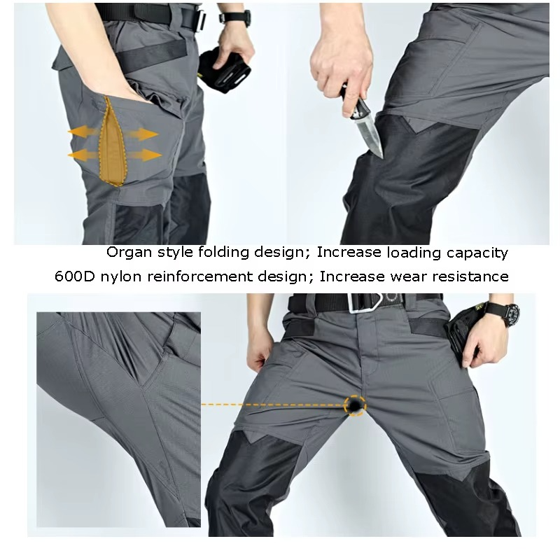 Pantalon Cargo Militaire + Ceinture Résistant pour Homme (couleur vert olive)