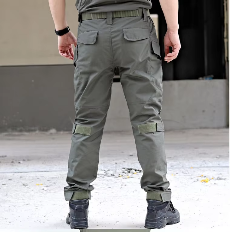 Pantalon Cargo Militaire + Ceinture Résistant pour Homme (couleur vert olive)